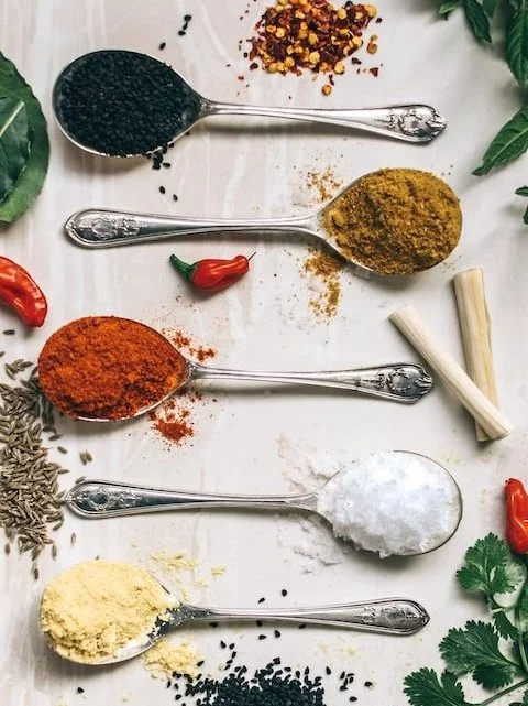 Indian spices in spoon